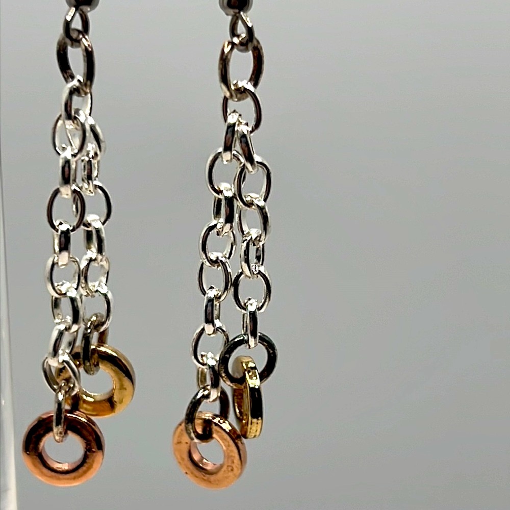 Multiple Metal Chain Earrings.